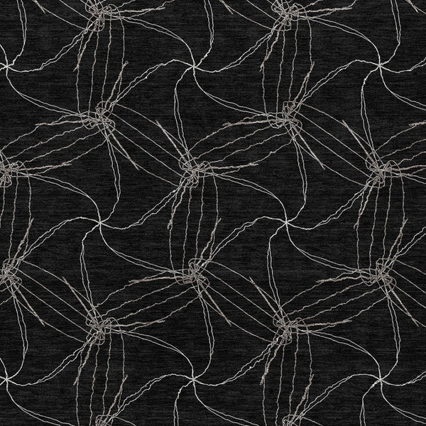 HomeRoots 5' Black and Ivory Geometric Area Rug - Stylish, Washable, Durable for Indoor and Outdoor Use 5' X 8' 614060