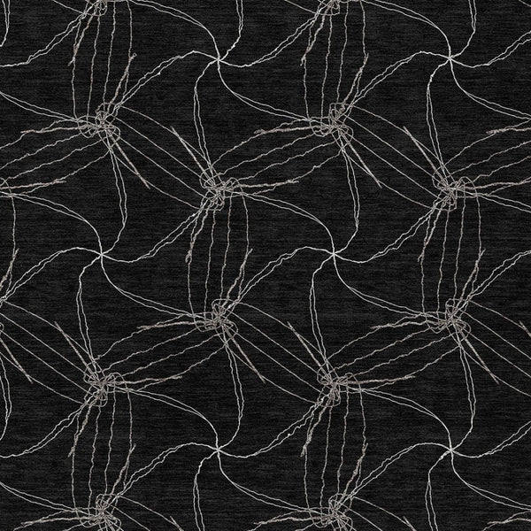 HomeRoots 5' Black and Ivory Geometric Area Rug - Stylish, Washable, Durable for Indoor and Outdoor Use 8' X 10' 614062