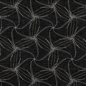 HomeRoots 5' Black and Ivory Geometric Area Rug - Stylish, Washable, Durable for Indoor and Outdoor Use 9' X 12' 614063