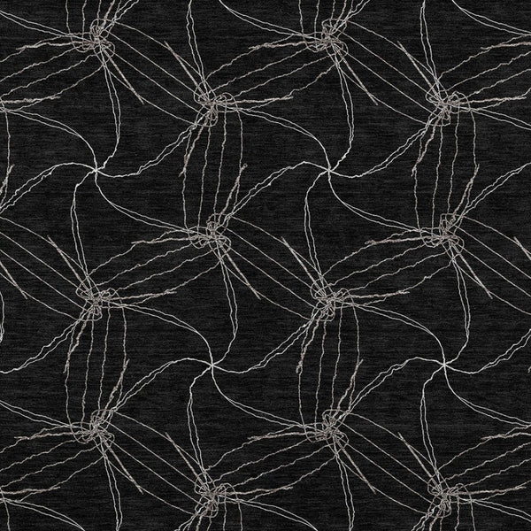 HomeRoots 5' Black and Ivory Geometric Area Rug - Stylish, Washable, Durable for Indoor and Outdoor Use 9' X 12' 614063