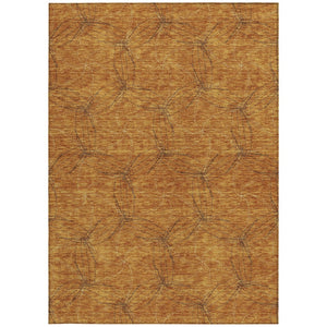 HomeRoots 5' Copper and Ivory Geometric Indoor Outdoor Area Rug - Stylish, Durable, Machine Washable Design 8' X 10' 614068