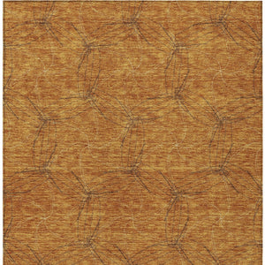HomeRoots 5' Copper and Ivory Geometric Indoor Outdoor Area Rug - Stylish, Durable, Machine Washable Design 9' X 12' 614069