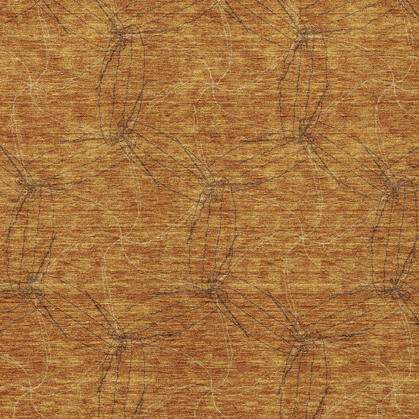 HomeRoots 5' Copper and Ivory Geometric Indoor Outdoor Area Rug - Stylish, Durable, Machine Washable Design 9' X 12' 614069