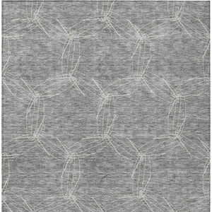 HomeRoots 5' Gray and Ivory Geometric Washable Area Rug for Indoor and Outdoor Use - Durable & Stylish 5' X 8' 614072