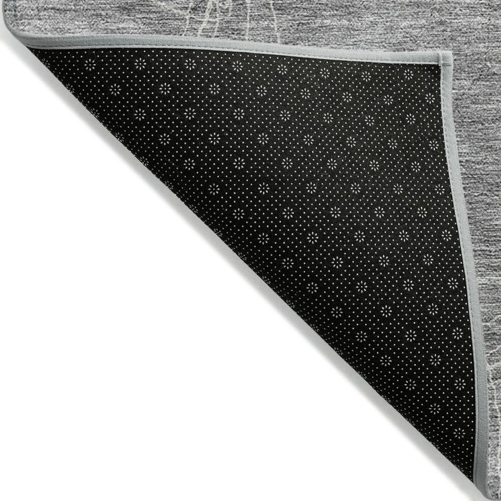 HomeRoots 5' Gray and Ivory Geometric Washable Area Rug for Indoor and Outdoor Use - Durable & Stylish 5' X 8' 614072