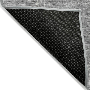 HomeRoots 5' Gray and Ivory Geometric Washable Area Rug for Indoor and Outdoor Use - Durable & Stylish 5' X 8' 614072