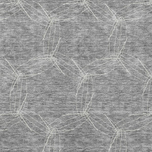 HomeRoots 5' Gray and Ivory Geometric Washable Area Rug for Indoor and Outdoor Use - Durable & Stylish 5' X 8' 614072