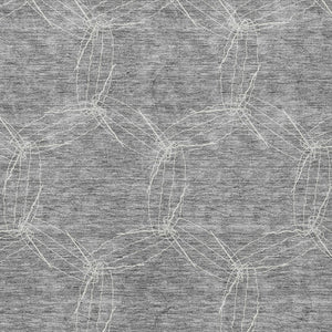 HomeRoots 5' Gray and Ivory Geometric Washable Area Rug for Indoor and Outdoor Use - Durable & Stylish 9' X 12' 614075