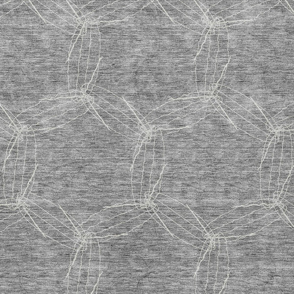 HomeRoots 5' Gray and Ivory Geometric Washable Area Rug for Indoor and Outdoor Use - Durable & Stylish 9' X 12' 614075