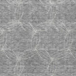 HomeRoots 5' Gray and Ivory Geometric Washable Area Rug for Indoor and Outdoor Use - Durable & Stylish 10' X 14' 614076