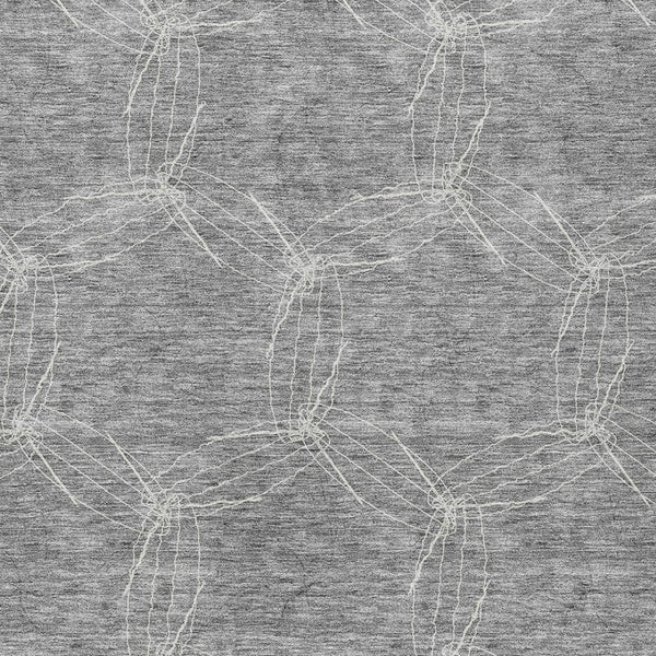 HomeRoots 5' Gray and Ivory Geometric Washable Area Rug for Indoor and Outdoor Use - Durable & Stylish 10' X 14' 614076