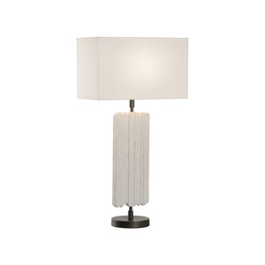 Wildwood Excalibur Slim Table Lamp In Natural White & Bronze — 34.5" Ambient Lighting For Bedsides, Desks (98) 61408