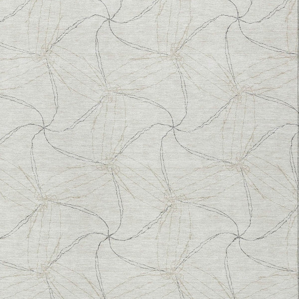 HomeRoots 5' Stylish Ivory and Taupe Geometric Area Rug - Washable, Durable, Perfect for Indoor and Outdoor Use 8' X 10' 614080
