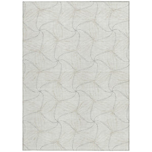 HomeRoots 5' Stylish Ivory and Taupe Geometric Area Rug - Washable, Durable, Perfect for Indoor and Outdoor Use 9' X 12' 614081