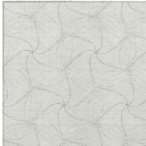 HomeRoots 5' Stylish Ivory and Taupe Geometric Area Rug - Washable, Durable, Perfect for Indoor and Outdoor Use 9' X 12' 614081
