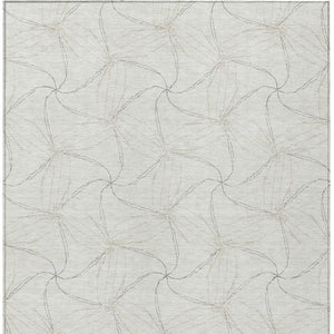 HomeRoots 5' Stylish Ivory and Taupe Geometric Area Rug - Washable, Durable, Perfect for Indoor and Outdoor Use 10' X 14' 614082