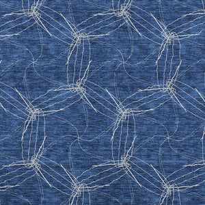 HomeRoots 5' Navy Blue and Ivory Geometric Area Rug - Stylish, Washable Design for Indoor and Outdoor Elegance 8' X 10' 614092