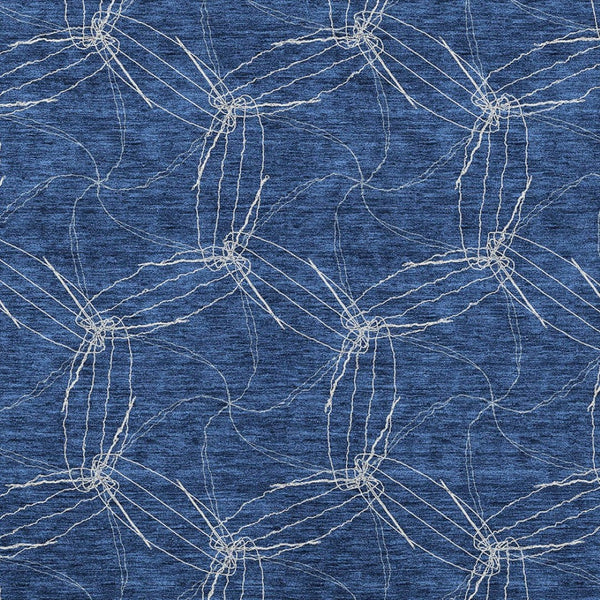 HomeRoots 5' Navy Blue and Ivory Geometric Area Rug - Stylish, Washable Design for Indoor and Outdoor Elegance 8' X 10' 614092