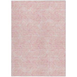 HomeRoots 5' Pink and Ivory Geometric Indoor-Outdoor Area Rug - Stylish, Washable, Stain-Resistant Design for Homes 5' X 8' 614102