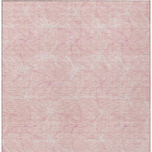 HomeRoots 5' Pink and Ivory Geometric Indoor-Outdoor Area Rug - Stylish, Washable, Stain-Resistant Design for Homes 5' X 8' 614102