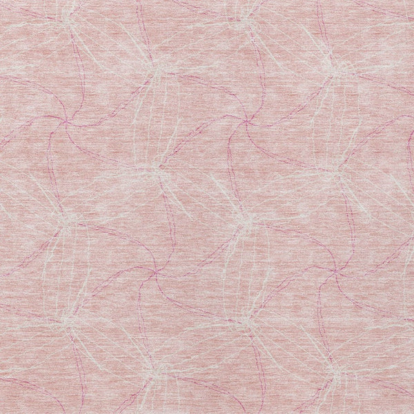HomeRoots 5' Pink and Ivory Geometric Indoor-Outdoor Area Rug - Stylish, Washable, Stain-Resistant Design for Homes 8' X 10' 614104