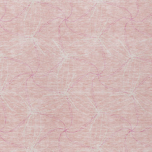 HomeRoots 5' Pink and Ivory Geometric Indoor-Outdoor Area Rug - Stylish, Washable, Stain-Resistant Design for Homes 9' X 12' 614105