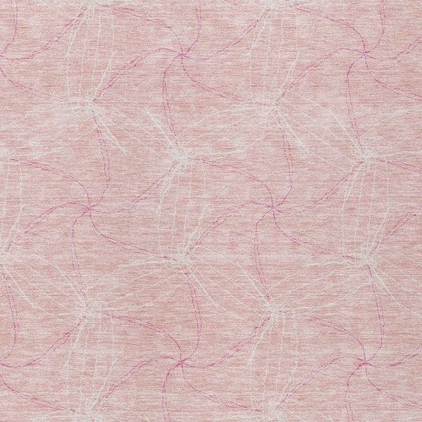 HomeRoots 5' Pink and Ivory Geometric Indoor-Outdoor Area Rug - Stylish, Washable, Stain-Resistant Design for Homes 9' X 12' 614105