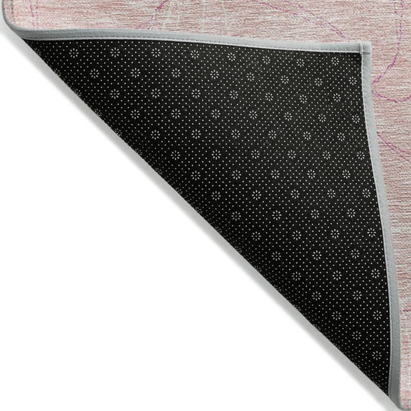 HomeRoots 5' Pink and Ivory Geometric Indoor-Outdoor Area Rug - Stylish, Washable, Stain-Resistant Design for Homes 10' X 14' 614106