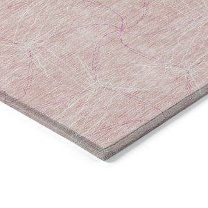 HomeRoots 5' Pink and Ivory Geometric Indoor-Outdoor Area Rug - Stylish, Washable, Stain-Resistant Design for Homes 10' X 14' 614106