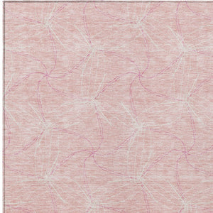 HomeRoots 5' Pink and Ivory Geometric Indoor-Outdoor Area Rug - Stylish, Washable, Stain-Resistant Design for Homes 10' X 14' 614106
