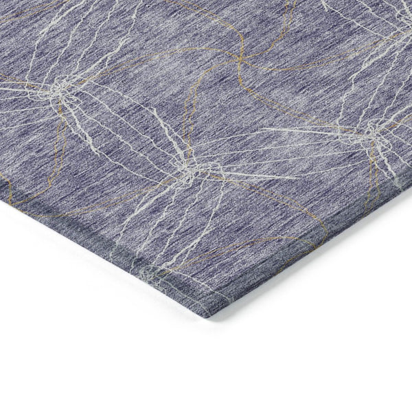 HomeRoots 5' Stylish Purple and Ivory Geometric Indoor Outdoor Area Rug – Durable, Washable, Versatile Design 5' X 8' 614108