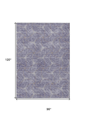 HomeRoots 5' Stylish Purple and Ivory Geometric Indoor Outdoor Area Rug – Durable, Washable, Versatile Design 8' X 10' 614110