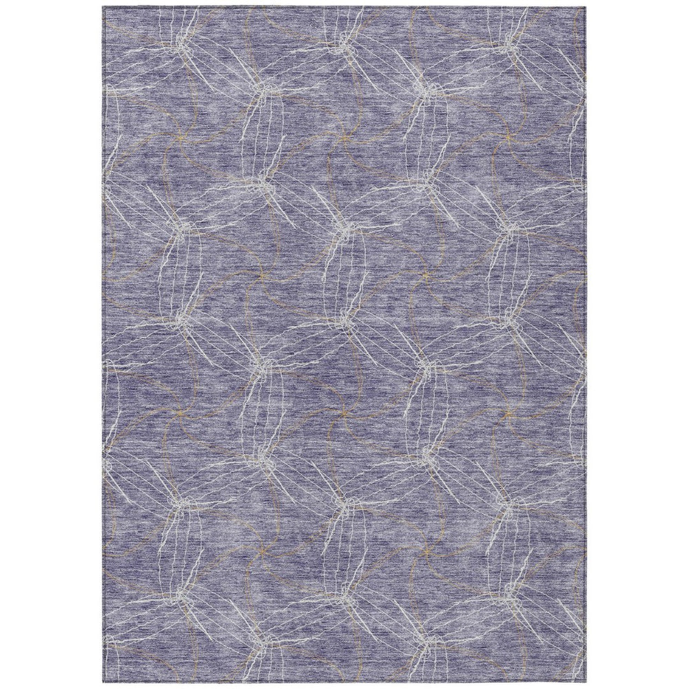 HomeRoots 5' Stylish Purple and Ivory Geometric Indoor Outdoor Area Rug – Durable, Washable, Versatile Design 8' X 10' 614110