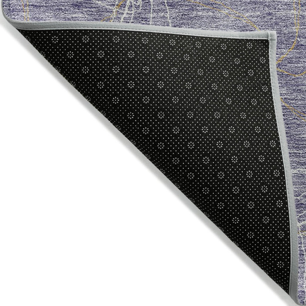 HomeRoots 5' Stylish Purple and Ivory Geometric Indoor Outdoor Area Rug – Durable, Washable, Versatile Design 8' X 10' 614110