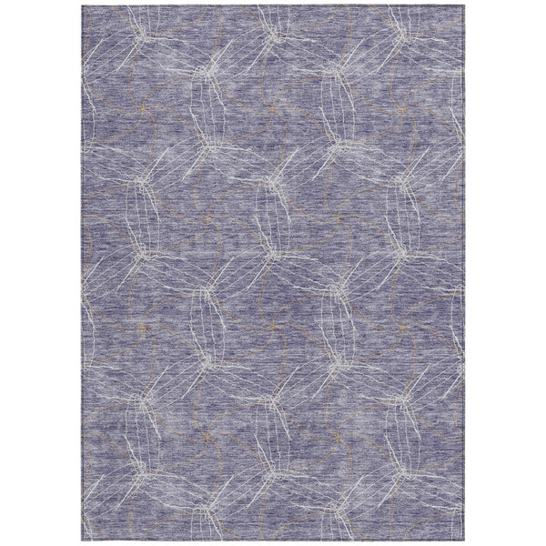 HomeRoots 5' Stylish Purple and Ivory Geometric Indoor Outdoor Area Rug – Durable, Washable, Versatile Design 9' X 12' 614111