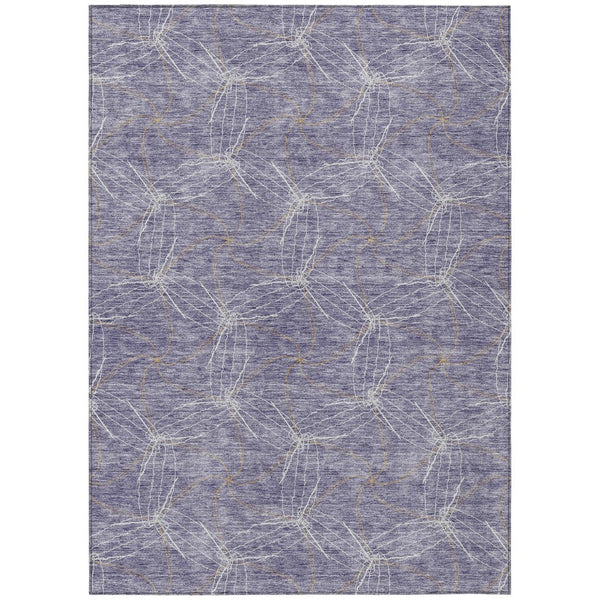HomeRoots 5' Stylish Purple and Ivory Geometric Indoor Outdoor Area Rug – Durable, Washable, Versatile Design 9' X 12' 614111