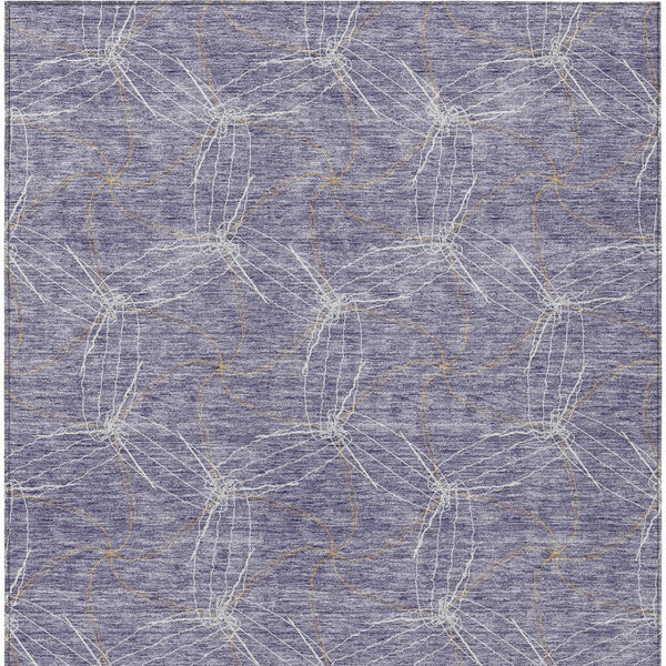 HomeRoots 5' Stylish Purple and Ivory Geometric Indoor Outdoor Area Rug – Durable, Washable, Versatile Design 10' X 14' 614112