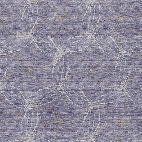 HomeRoots 5' Stylish Purple and Ivory Geometric Indoor Outdoor Area Rug – Durable, Washable, Versatile Design 10' X 14' 614112