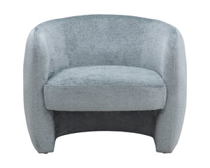Sunpan Mircea Lounge Chair - Curved Sculptural Design for Contemporary Living Spaces, Stylish Comfort Bergen French Blue