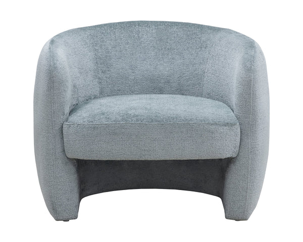 Sunpan Mircea Lounge Chair - Curved Sculptural Design for Contemporary Living Spaces, Stylish Comfort Bergen French Blue