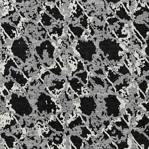HomeRoots 5' Black and Gray Abstract Area Rug – Modern, Washable, Indoor/Outdoor Design for High-Traffic Spaces 5' X 8' 614126