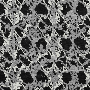 HomeRoots 5' Black and Gray Abstract Area Rug – Modern, Washable, Indoor/Outdoor Design for High-Traffic Spaces 10' X 14' 614130