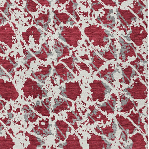 HomeRoots 5' Stylish Burgundy and Ivory Abstract Area Rug for Indoor and Outdoor Use - Durable and Washable 5' X 8' 614138
