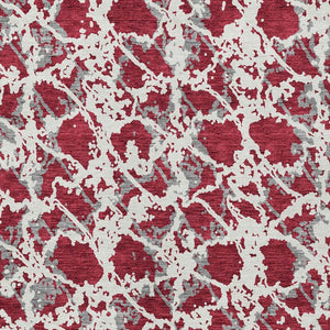 HomeRoots 5' Stylish Burgundy and Ivory Abstract Area Rug for Indoor and Outdoor Use - Durable and Washable 8' X 10' 614140