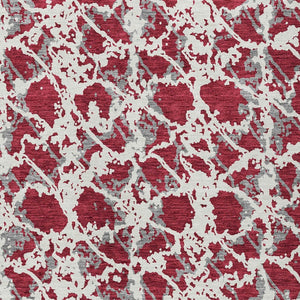 HomeRoots 5' Stylish Burgundy and Ivory Abstract Area Rug for Indoor and Outdoor Use - Durable and Washable 9' X 12' 614141