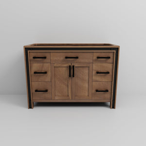 English Elm Rustic Barnwood 48-in Bath Vanity with Soft Close Drawers, Solid Wood Frame, Fully Assembled Storage B2731P260699