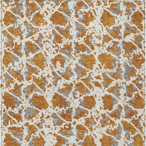 HomeRoots 5' Copper and Ivory Abstract Rug - Washable, Durable Design for Indoor and Outdoor Spaces, Family-Friendly 5' X 8' 614150