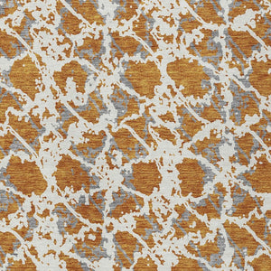 HomeRoots 5' Copper and Ivory Abstract Rug - Washable, Durable Design for Indoor and Outdoor Spaces, Family-Friendly 5' X 8' 614150