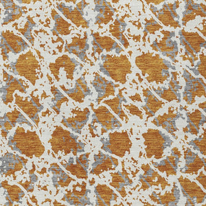 HomeRoots 5' Copper and Ivory Abstract Rug - Washable, Durable Design for Indoor and Outdoor Spaces, Family-Friendly 8' X 10' 614152