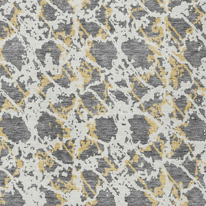 HomeRoots 5' Abstract Gray and Ivory Area Rug - Stylish, Washable, and Durable for Indoor or Outdoor Use 5' X 8' 614162